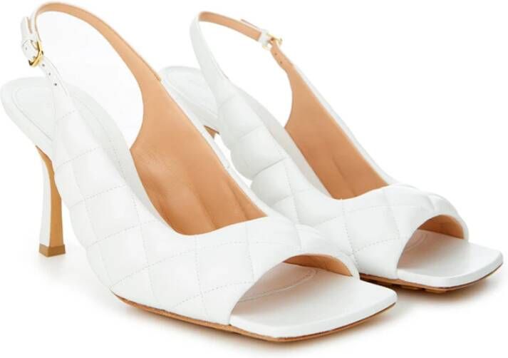 Bottega Veneta Witte Matelassé Slingback Décolleté White Dames