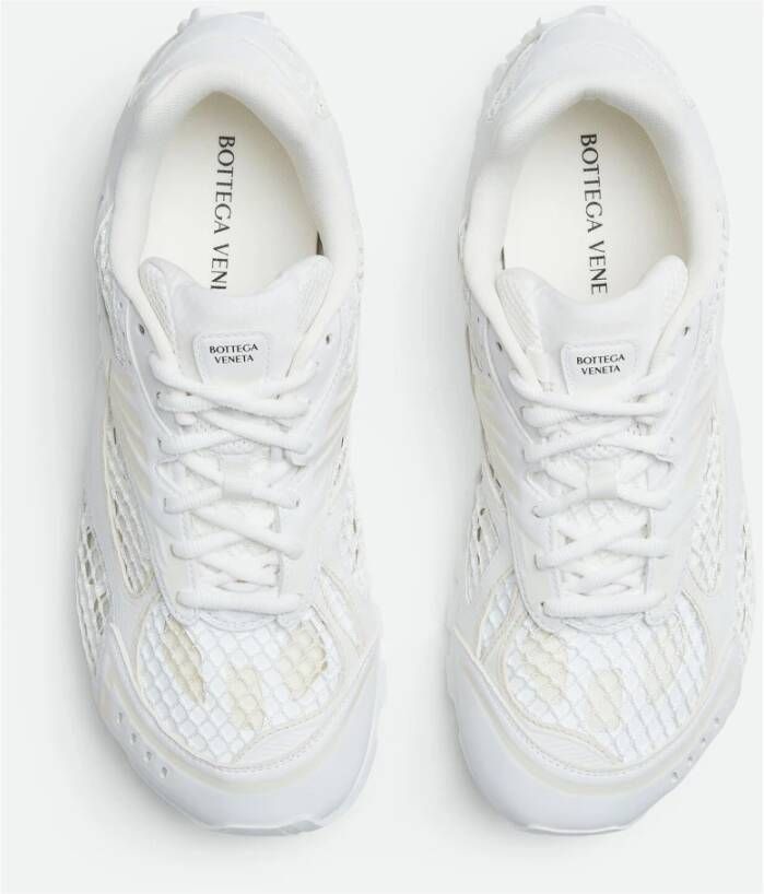 Bottega Veneta Witte Sneakers Lichtgewicht Technische Stof Mesh White Heren