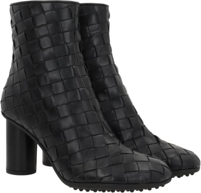 Bottega Veneta Zwarte Intrecciato Leren Laarzen Black Dames