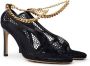 Bottega Veneta Zwarte leren enkelband sandalen Black Dames - Thumbnail 2