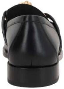 Bottega Veneta Zwarte Leren Mocassin Knoopdetail Black Dames