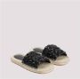 Bottega Veneta Zwarte Leren Platte Sandalen Black Dames - Thumbnail 3