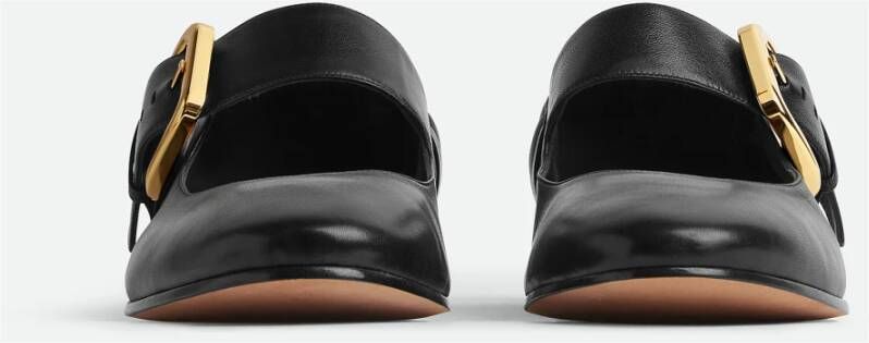 Bottega Veneta Zwarte platte schoenen met Intrecciato-detail Black Dames