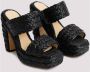 Bottega Veneta Zwarte Raffia Sandalen Open Teen Black Dames - Thumbnail 3