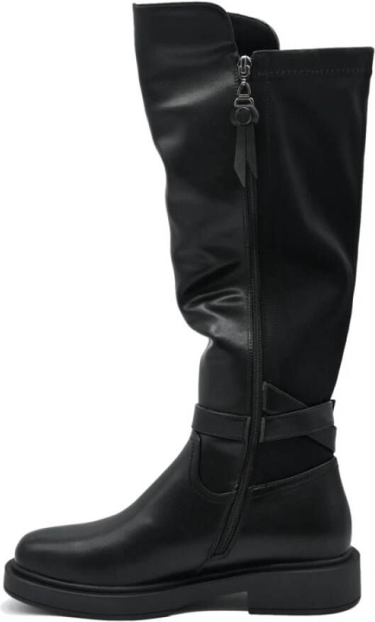 Braccialini Elastische Zwarte Laarzen Black Dames