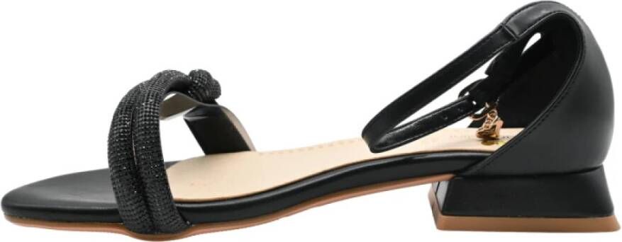 Braccialini Stijlvolle Platte Sandalen in Zwart Black Dames