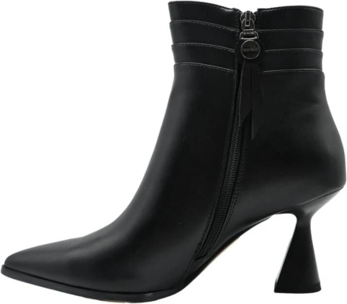 Braccialini Zwarte Kalfsleren Laarzen Black Dames