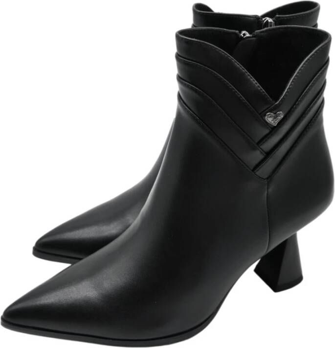 Braccialini Zwarte Kalfsleren Laarzen Black Dames