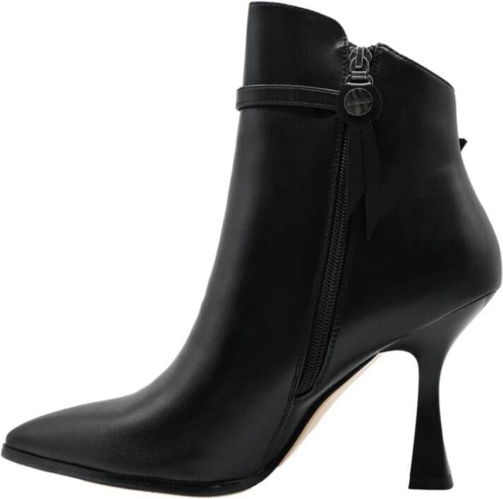 Braccialini Zwarte Kalfsleren Laarzen Black Dames