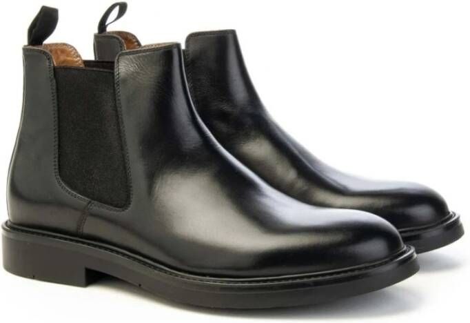 Brecos Beatles Chelsea Boot Leer Elastiek Italië Black Heren