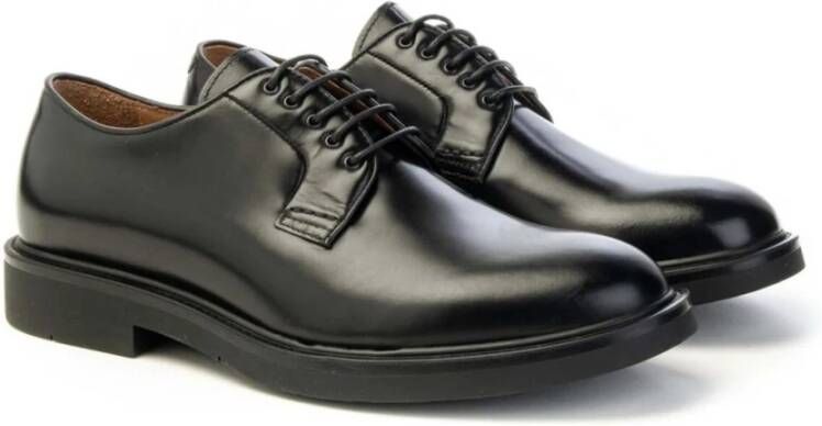 Brecos Blake Leren Derby Schoenen Rubberen Zool Black Heren