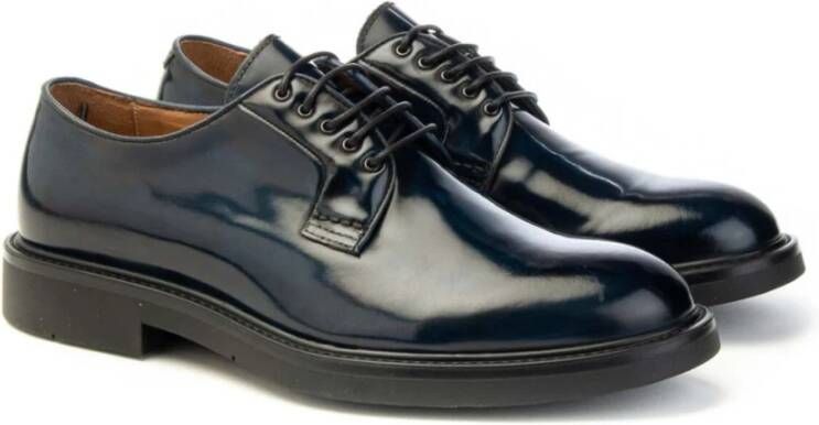 Brecos Blake Leren Derby Schoenen Rubberen Zool Blue Heren