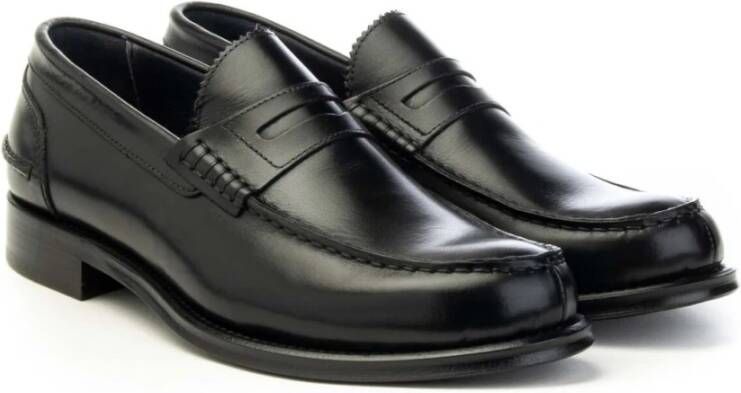 Brecos College Mocassin Leren Schoen Black Heren