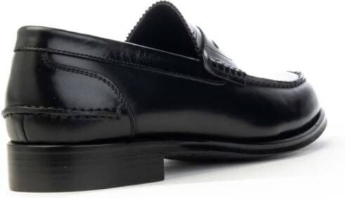 Brecos College Mocassin Leren Schoen Black Heren