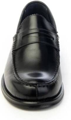 Brecos College Mocassin Leren Schoen Black Heren