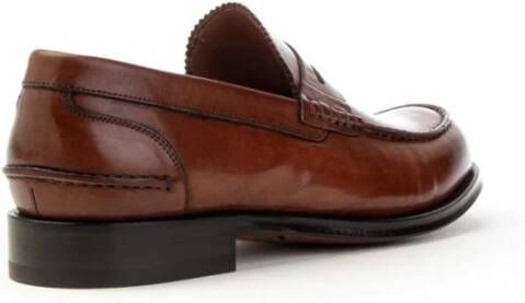 Brecos College Stijl Leren Loafer Schoenen Brown Heren