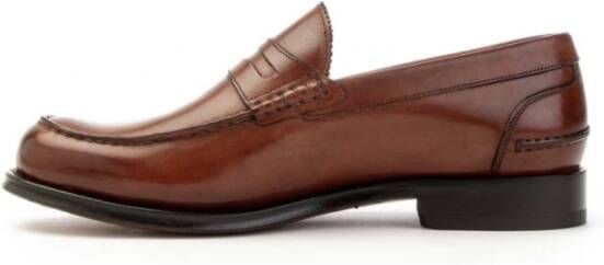 Brecos College Stijl Leren Loafer Schoenen Brown Heren