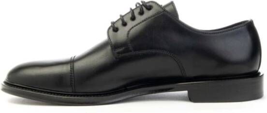 Brecos Handgemaakte Leren Derby Schoenen Black Heren