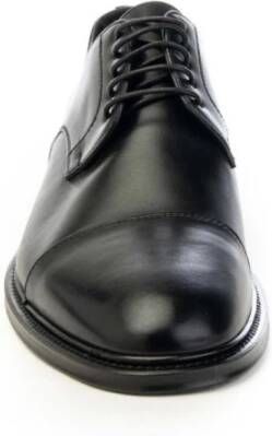 Brecos Handgemaakte Leren Derby Schoenen Black Heren