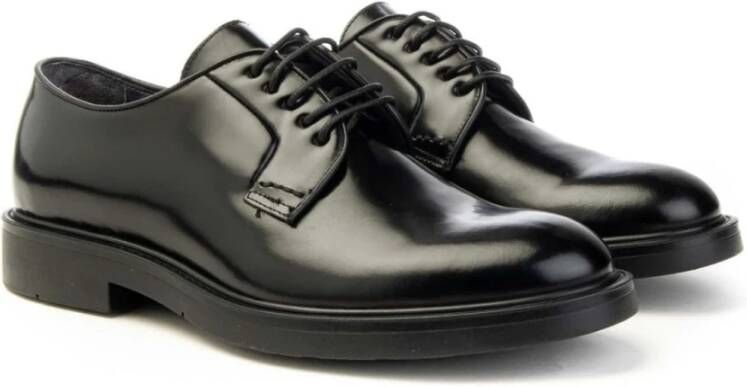 Brecos Handgemaakte Leren Derby Schoenen Black Heren