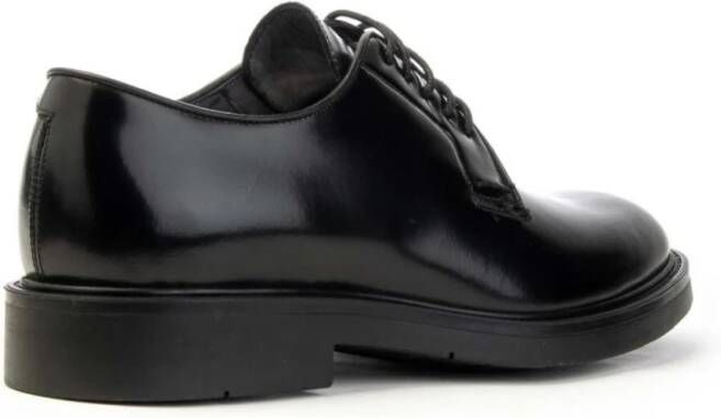 Brecos Handgemaakte Leren Derby Schoenen Black Heren