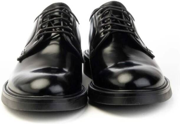 Brecos Handgemaakte Leren Derby Schoenen Black Heren