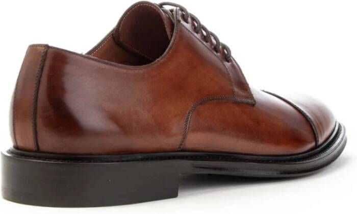 Brecos Handgemaakte Leren Derby Schoenen Brown Heren