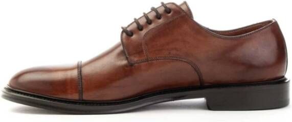 Brecos Handgemaakte Leren Derby Schoenen Brown Heren