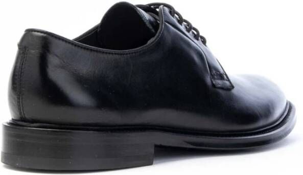 Brecos Handgeverfde Leren Derby Schoenen Black Heren