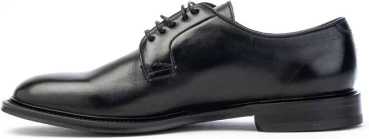 Brecos Handgeverfde Leren Derby Schoenen Black Heren