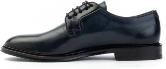 Brecos Handgeverfde Leren Derby Schoenen Blue Heren