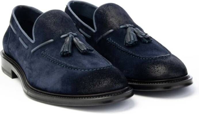 Brecos Loafer met kwastjes leren zool Blue Heren