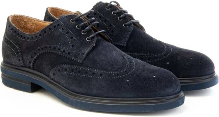 Brecos Suède Veterschoenen Lichtgewicht Schoenen Blue Heren