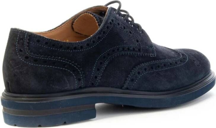 Brecos Suède Veterschoenen Lichtgewicht Schoenen Blue Heren