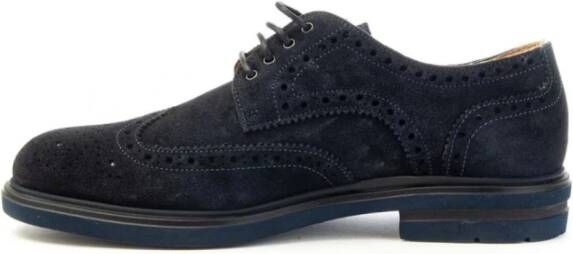 Brecos Suède Veterschoenen Lichtgewicht Schoenen Blue Heren