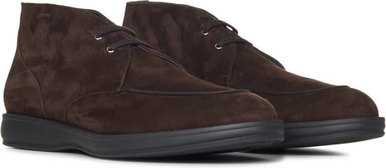 Brioni Koffie Leren Veterschoenen Brown Heren