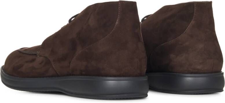 Brioni Koffie Leren Veterschoenen Brown Heren