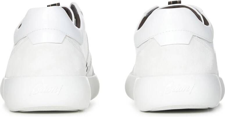 Brioni Witte Sneakers met Vetersluiting White Heren