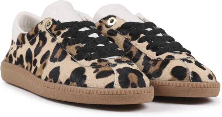 Bronx Bruin Animal Print Lage Top Sneakers Brown Dames