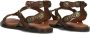 Bronx Bruine Leren Sandalen met Gouden Details Brown Dames - Thumbnail 10