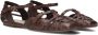 Bronx Gekruiste Band Leren Sandalen Brown Dames - Thumbnail 8