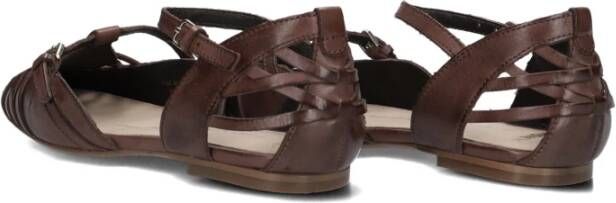 Bronx Gekruiste Band Leren Sandalen Brown Dames