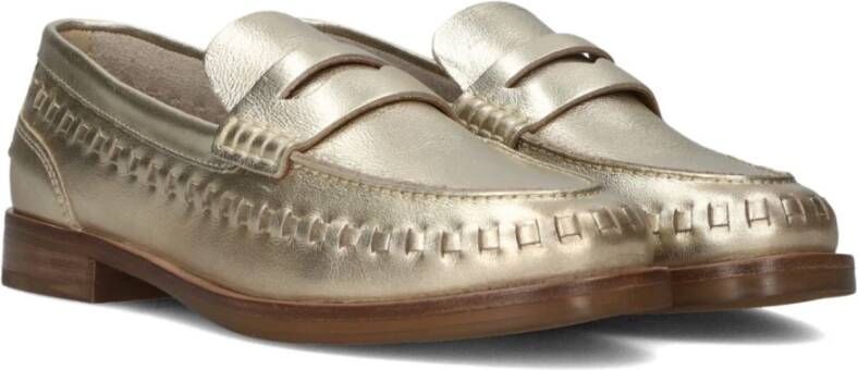 Bronx Gouden Leren Loafers Next Frizo Yellow Dames