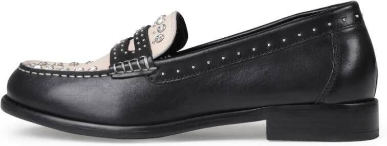 Bronx Lage Schoen in Zwart Wit Zilver Black Dames