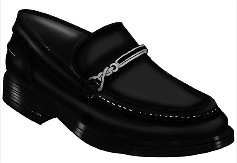 Bronx Moderne Loafers met Vrouwelijk Metalen Zadel Black Dames