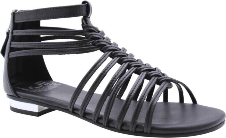 Bronx Vrolijke Platte Sandalen Black Dames