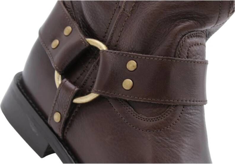 Bronx Stijlvolle Enkellaars met Bobbel Detail Brown Dames