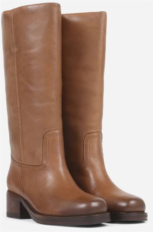 Bronx Stijlvolle High Boot cognac Brown Dames