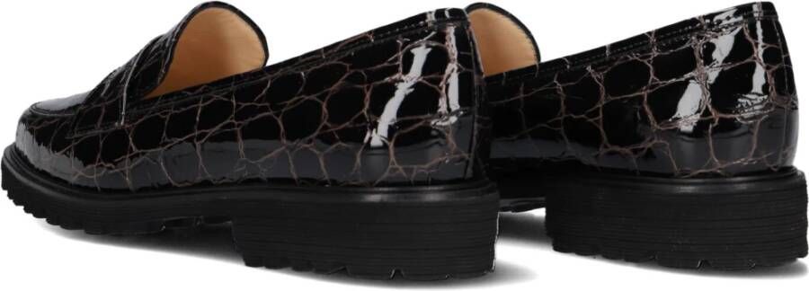 Brunate Croco Instappers Bruin Lakleer Black Dames