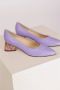 Brunate Paarse Leren Pumps met Kleurrijke Hak Purple Dames - Thumbnail 4